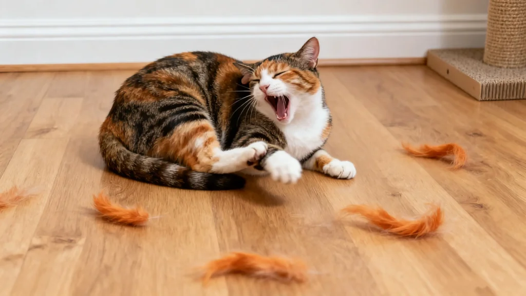 Cat screamed, back arched - taking cats to the vet.