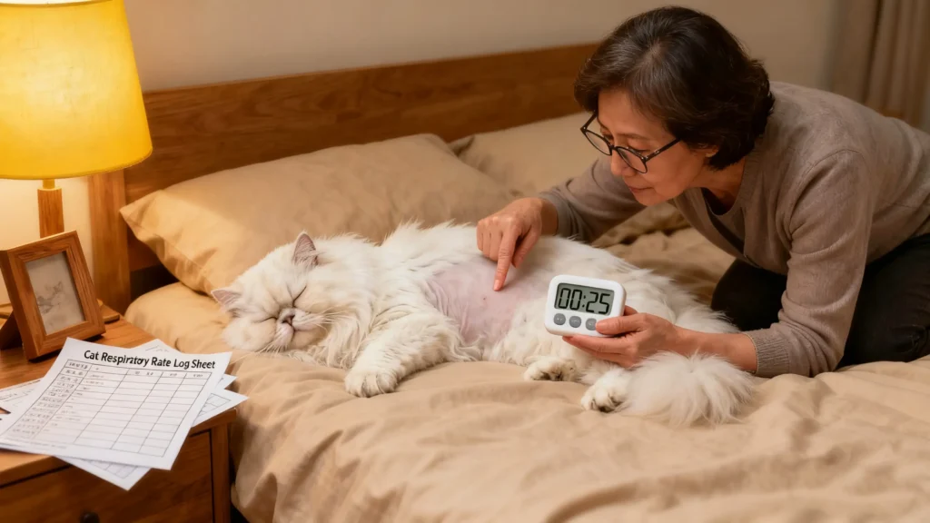 Observing cat, think of taking cats to the vet.