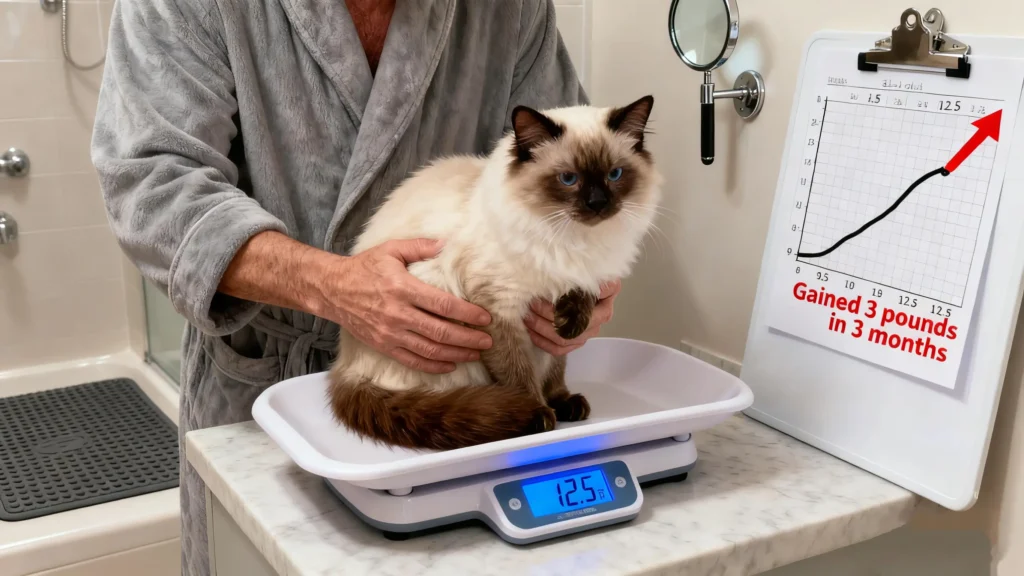 Cat's weight up, consider taking cats to the vet.