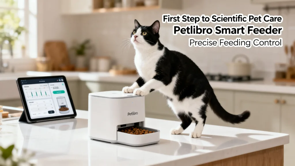 Scientific Pet Care: Cat on smart feeder