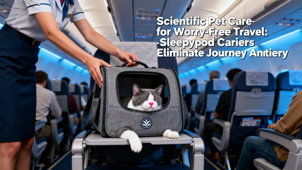 Scientific Pet Care: Cat in carrier on plane