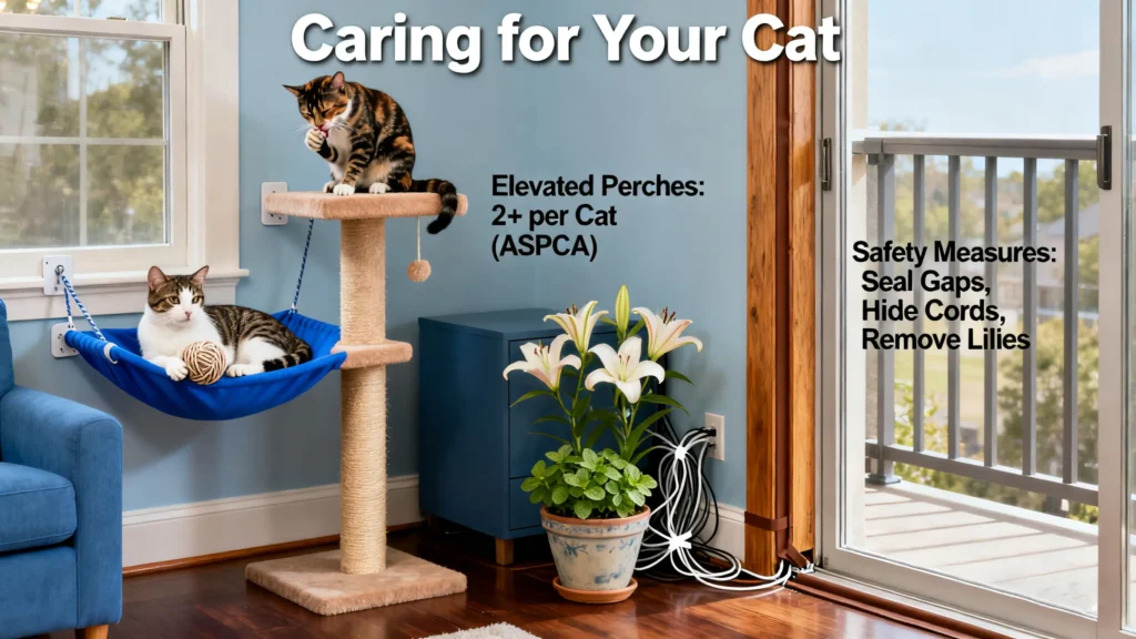 Caring for your cat - safety and comfort.