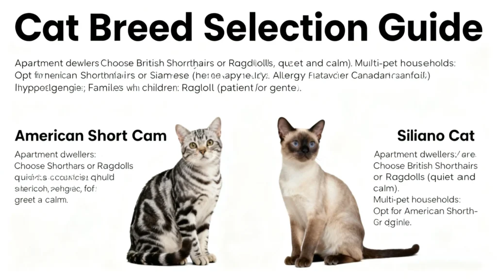 Cat Breed Selection Guide with American Shorthair & Siamese